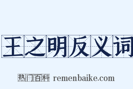 王之明反义词是什么意思的图片